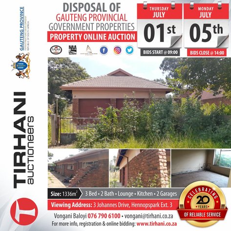 Image for GAUTENG PROVINCIAL GOVERNMENT ONLINE AUCTION