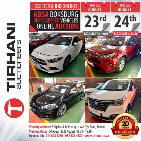 Image for ABSA BOKSBURG REPOSSESSED VEHICLES ONLINE AUCTION