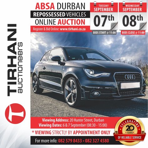 Image for ABSA DURBAN REPOSSESSED VEHICLES ONLINE AUCTION