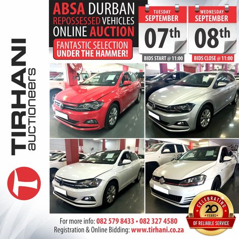 Image for ABSA DURBAN REPOSSESSED VEHICLES ONLINE AUCTION