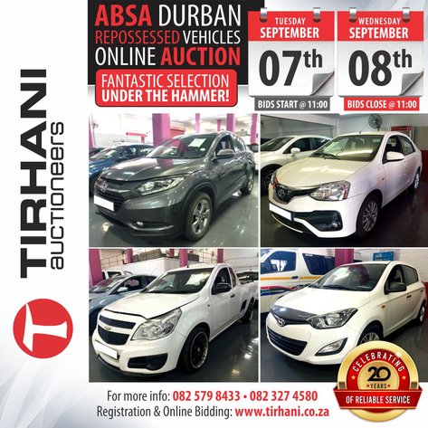 Image for ABSA DURBAN REPOSSESSED VEHICLES ONLINE AUCTION