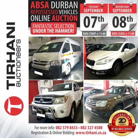 Image for ABSA DURBAN REPOSSESSED VEHICLES ONLINE AUCTION