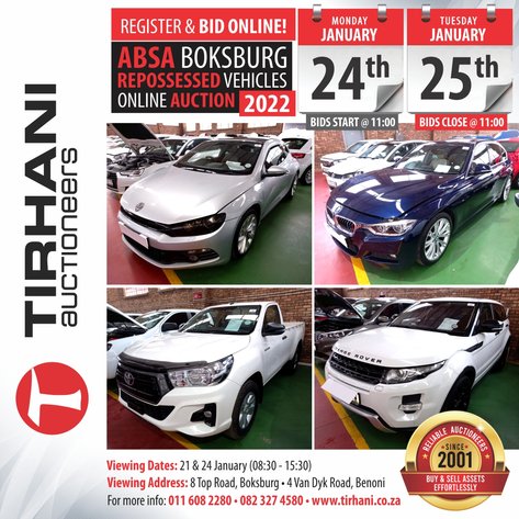 Image for ABSA BOKSBURG REPOSSESSED VEHICLES ONLINE AUCTION