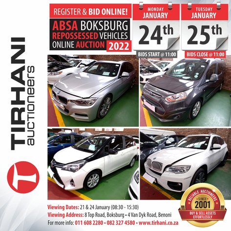 Image for ABSA BOKSBURG REPOSSESSED VEHICLES ONLINE AUCTION