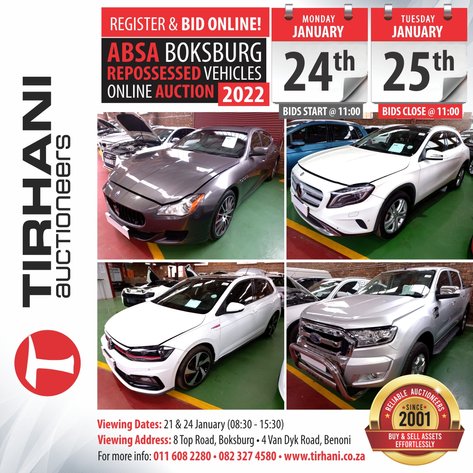 Image for ABSA BOKSBURG REPOSSESSED VEHICLES ONLINE AUCTION