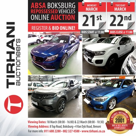 Image for ABSA BOKSBURG REPOSSESSED VEHICLES ONLINE AUCTION