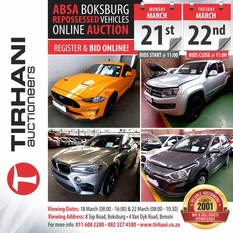 Image for ABSA BOKSBURG REPOSSESSED VEHICLES ONLINE AUCTION