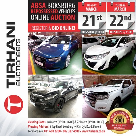 Image for ABSA BOKSBURG REPOSSESSED VEHICLES ONLINE AUCTION