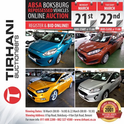 Image for ABSA BOKSBURG REPOSSESSED VEHICLES ONLINE AUCTION