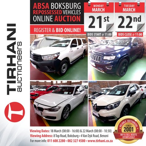 Image for ABSA BOKSBURG REPOSSESSED VEHICLES ONLINE AUCTION