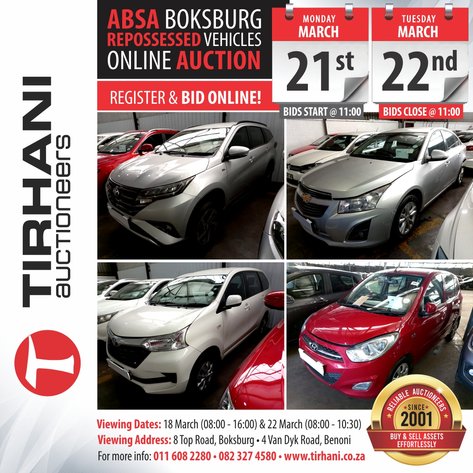 Image for ABSA BOKSBURG REPOSSESSED VEHICLES ONLINE AUCTION