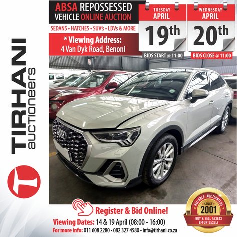 Image for ABSA REPOSSESSED VEHICLES ONLINE AUCTION (VAN DYK ROAD BENONI)