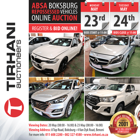 Image for ABSA BOKSBURG REPOSSESSED VEHICLES ONLINE AUCTION