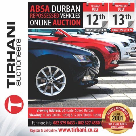 Image for ABSA DURBAN REPOSSESSED VEHICLES ONLINE AUCTION